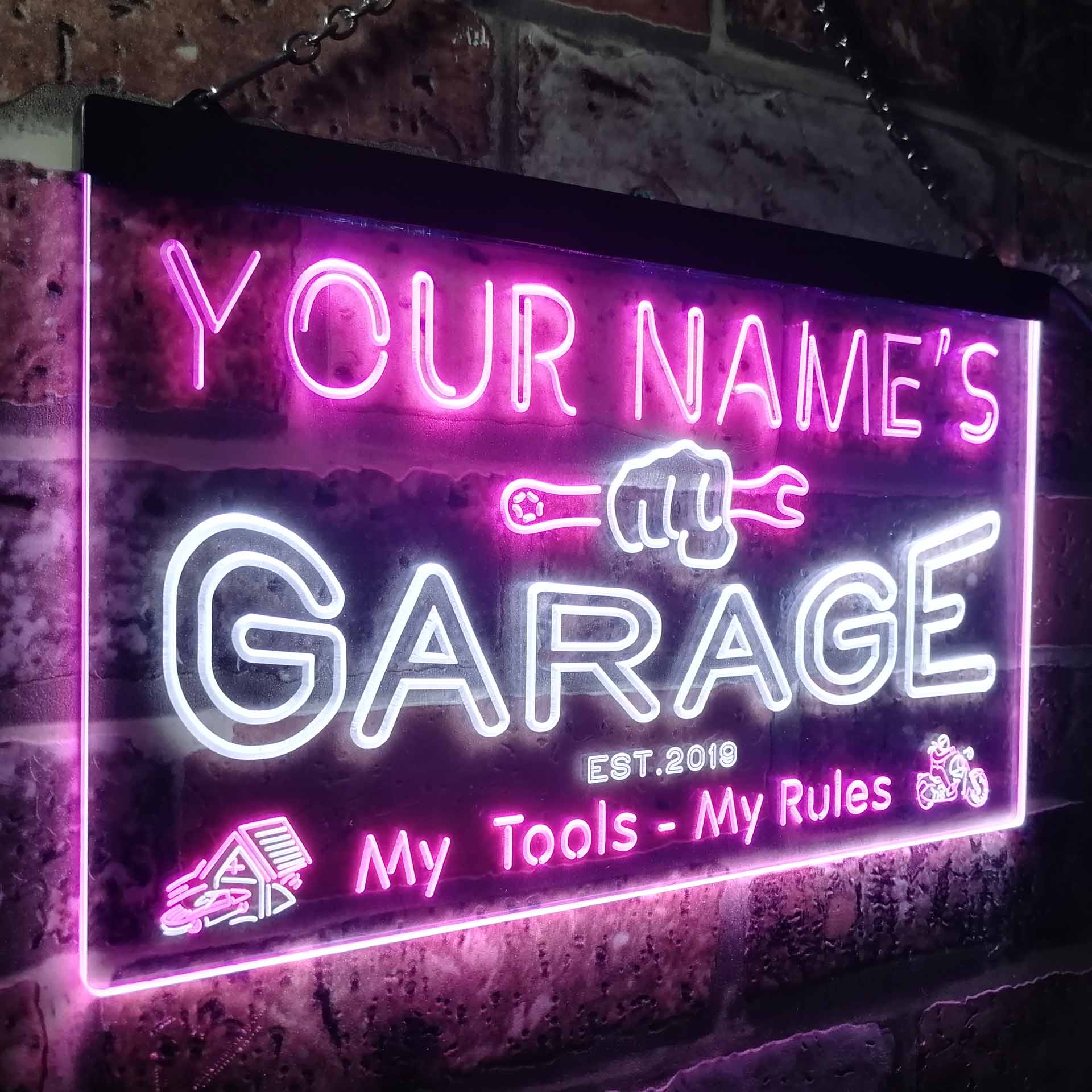 Personalized Garage Two Colors Home Bar LED Sign (Three Sizes) – The ...