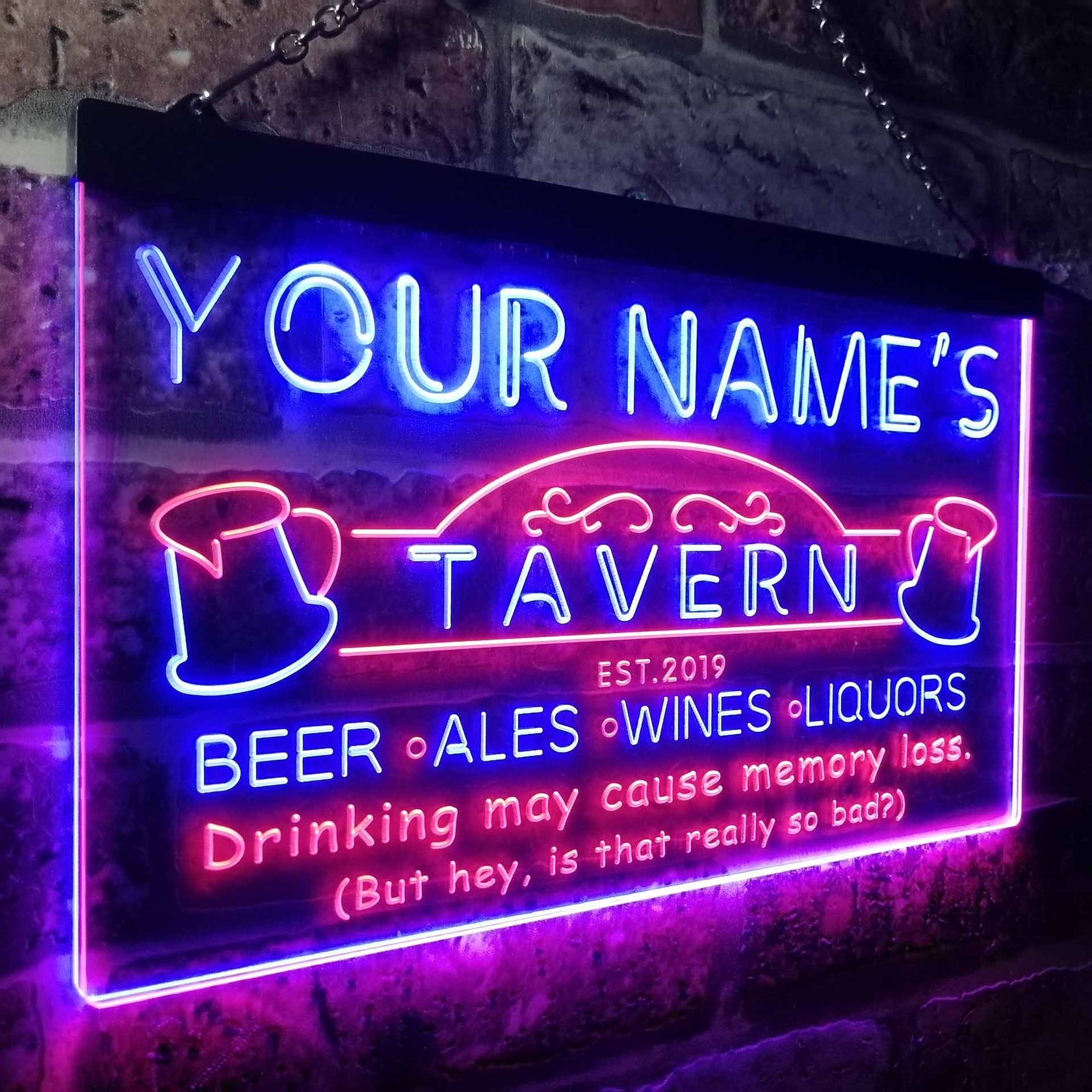 Personalized Tavern Two Colors Home Bar LED Sign (Three Sizes) – The ...