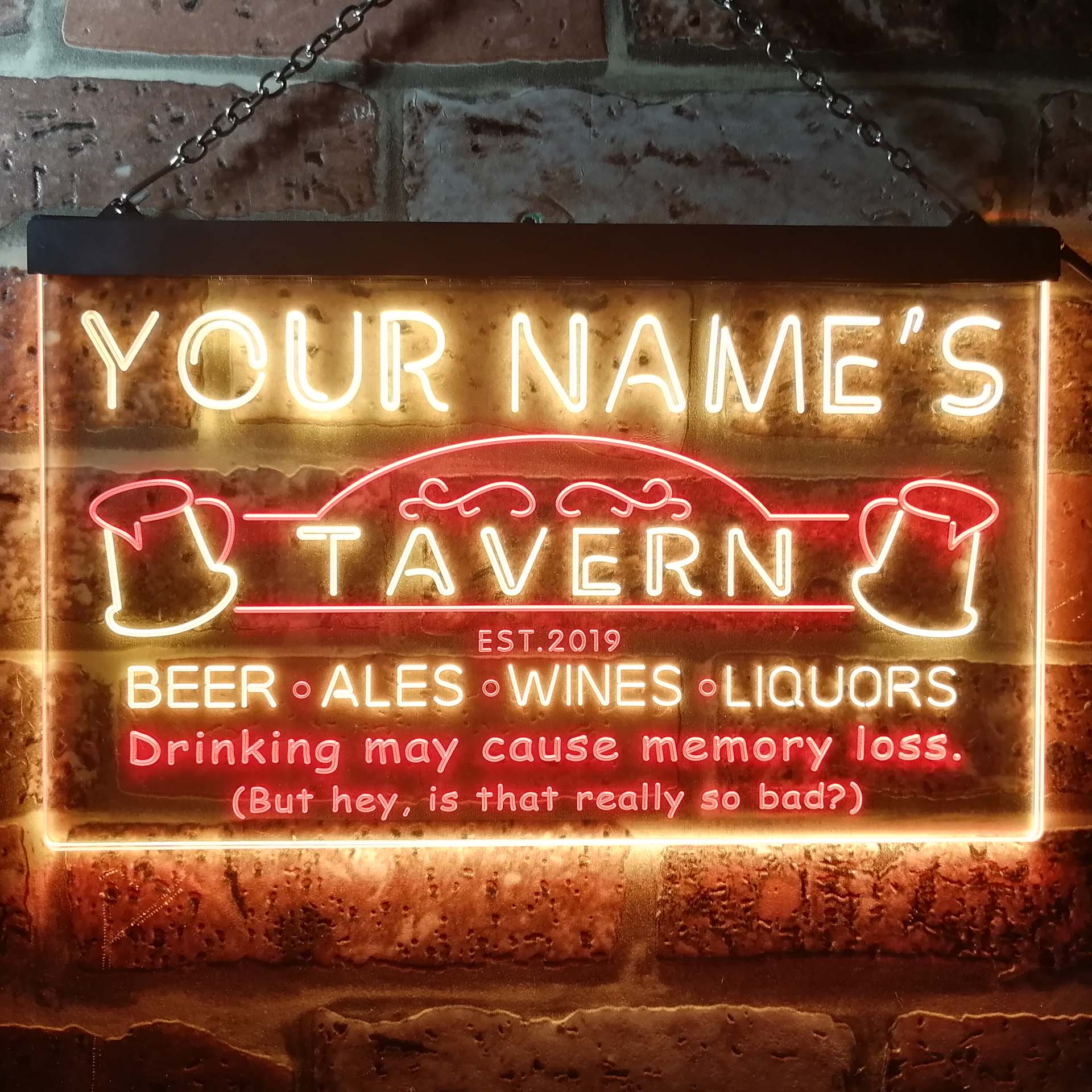 Personalized Tavern Two Colors Home Bar LED Sign (Three Sizes) – The ...