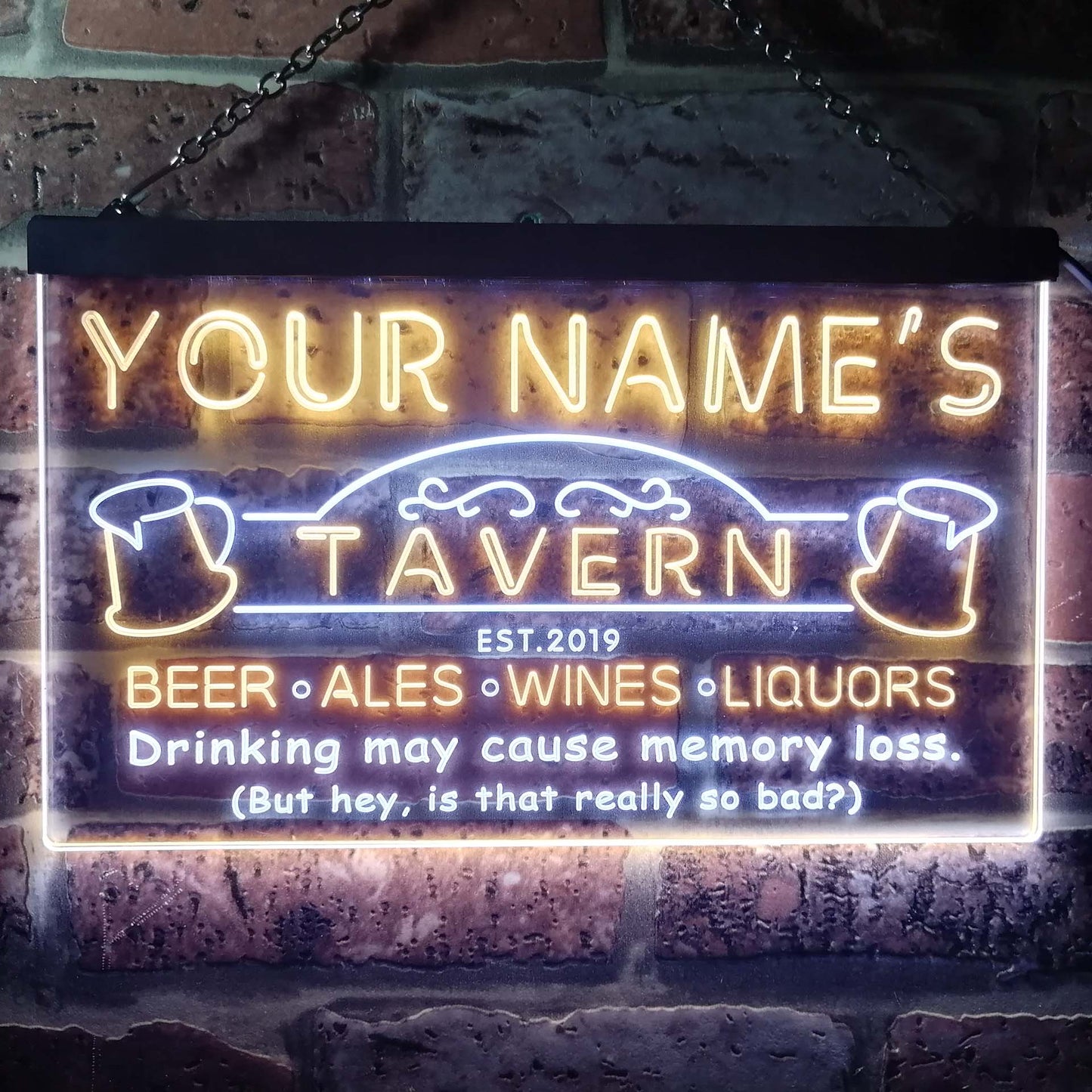 Personalized Tavern Two Colors Home Bar LED Sign (Three Sizes) LED Signs - The Beer Lodge