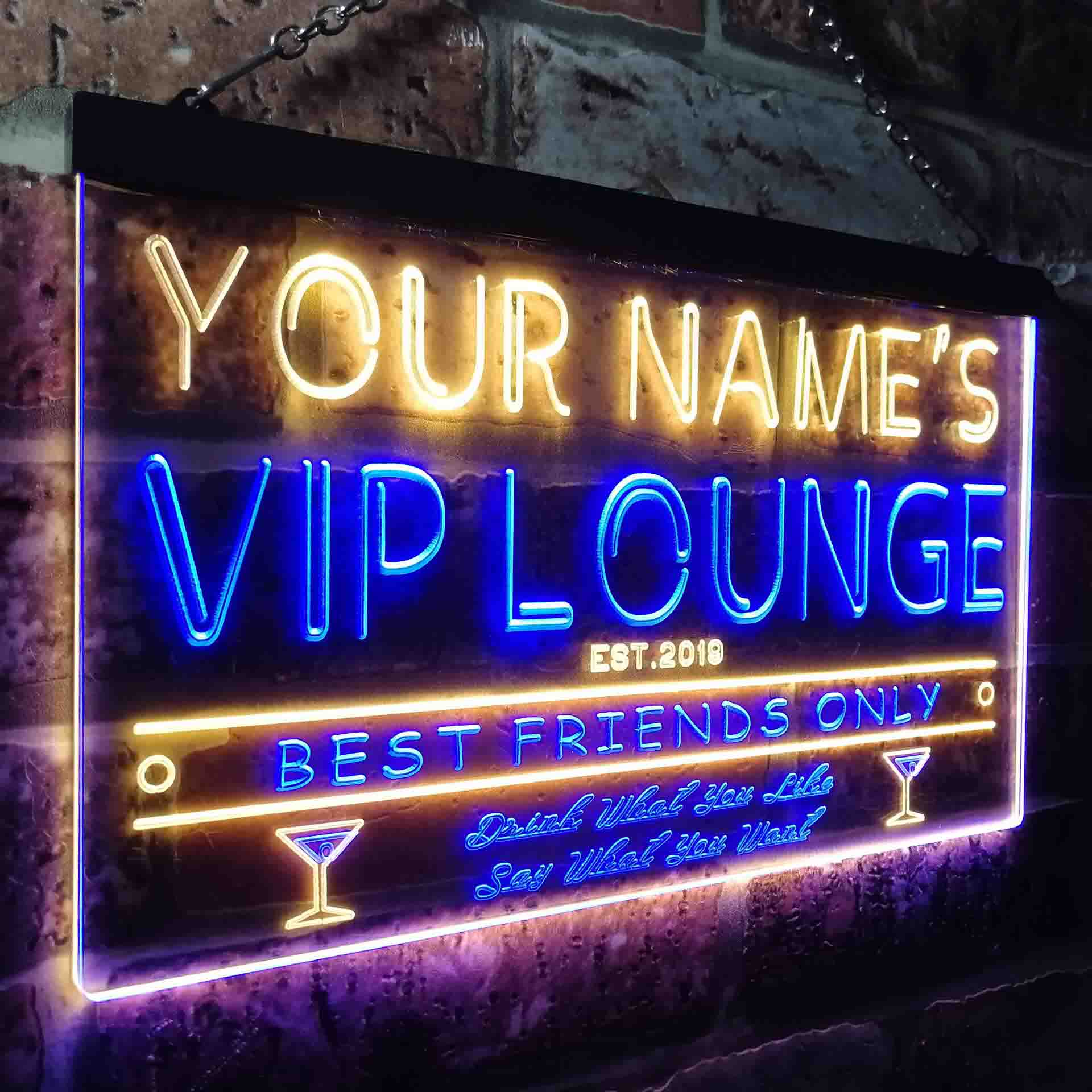 Personalized VIP Lounge Two Colors LED Sign (Three Sizes) LED Signs - The Beer Lodge