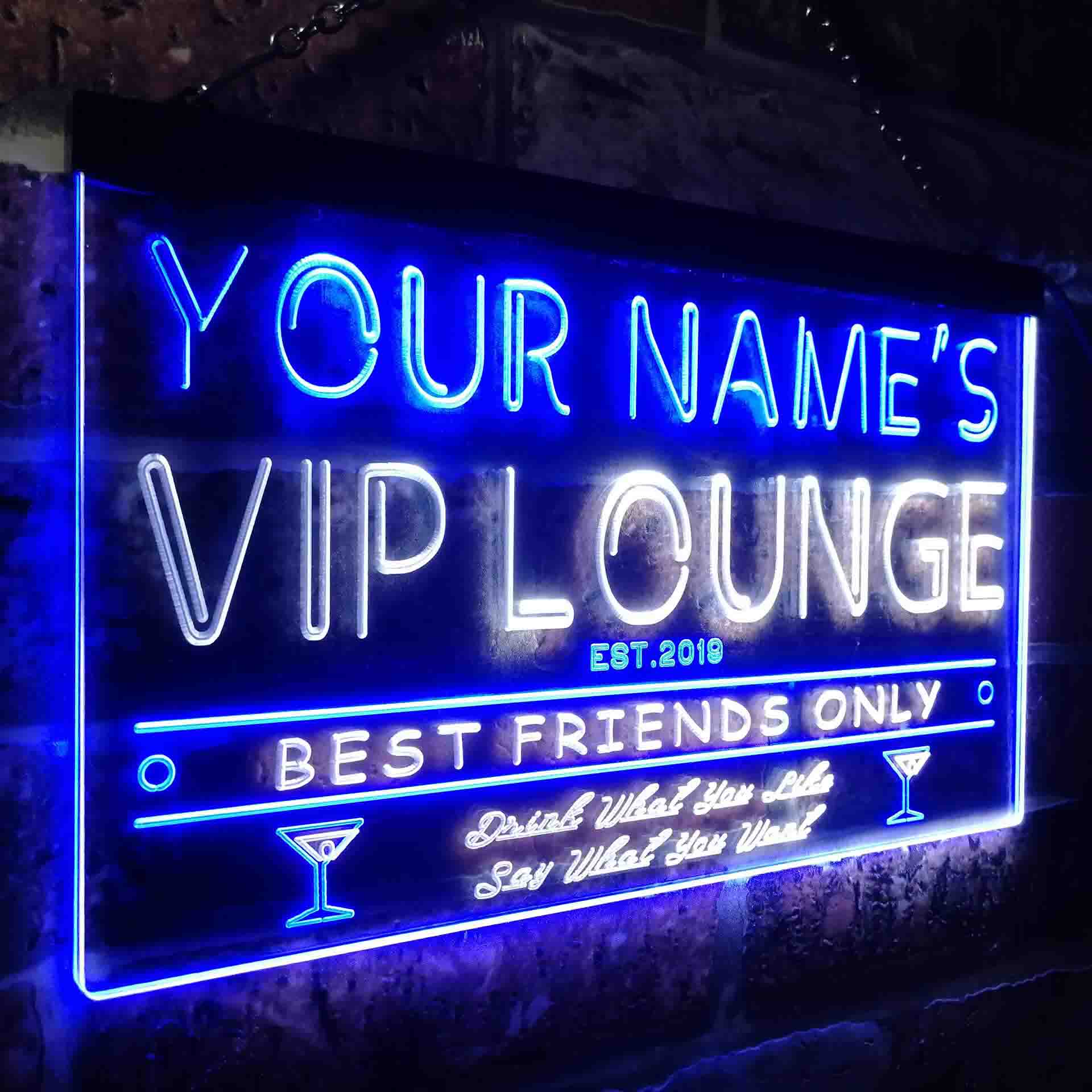 Personalized VIP Lounge Two Colors LED Sign (Three Sizes) LED Signs - The Beer Lodge