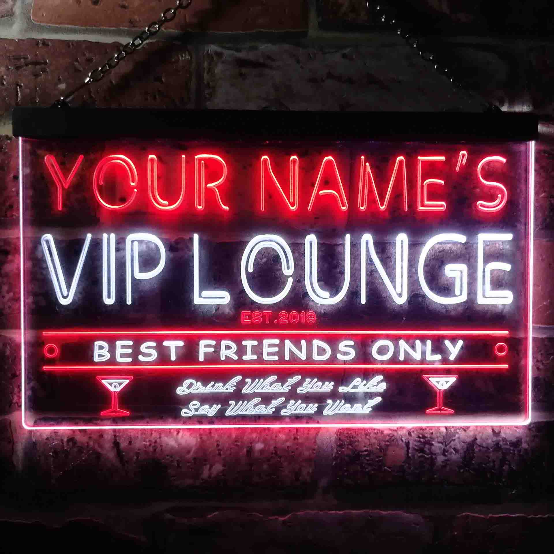 Personalized VIP Lounge Two Colors LED Sign (Three Sizes) LED Signs - The Beer Lodge