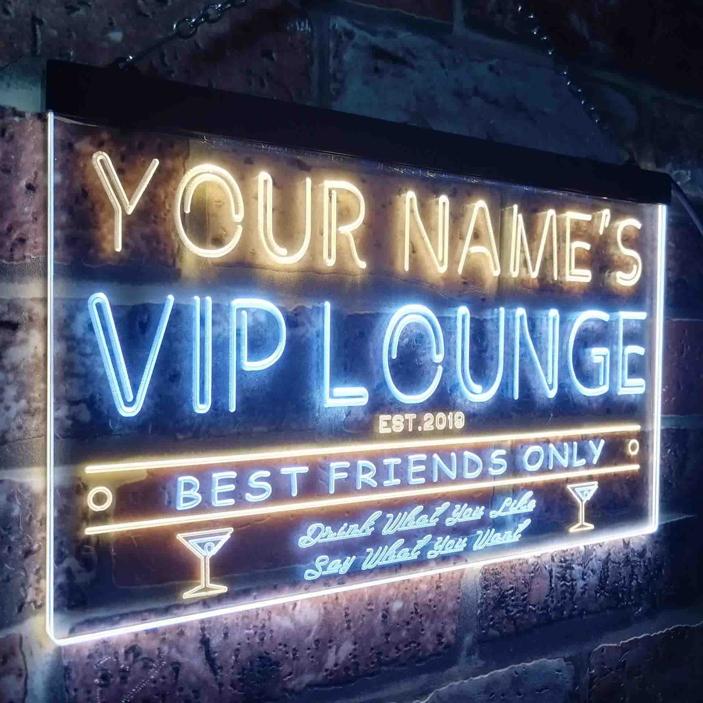 Personalized VIP Lounge Two Colors LED Sign (Three Sizes) LED Signs - The Beer Lodge