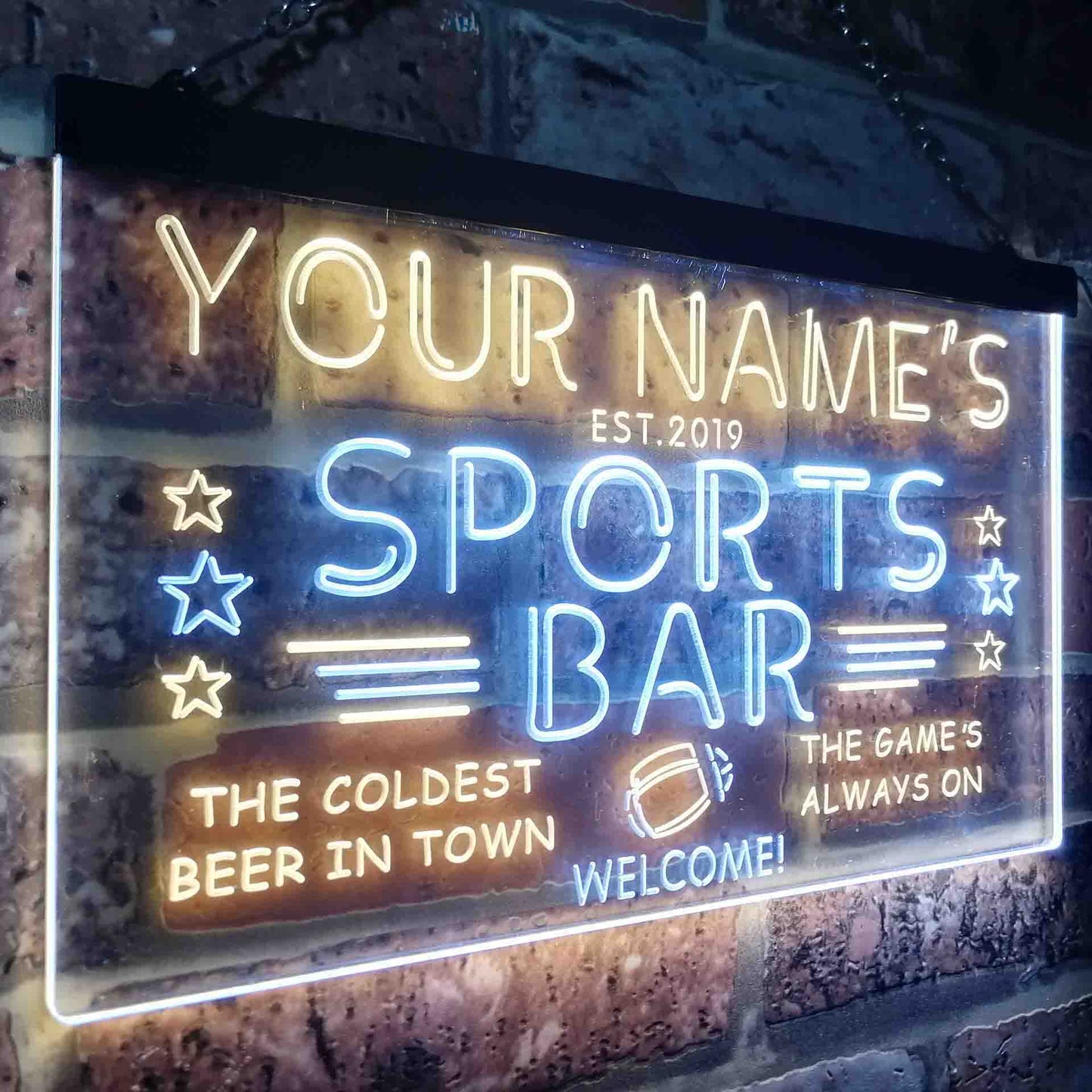Personalized Sports Bar Two Colors LED Sign (Three Sizes)