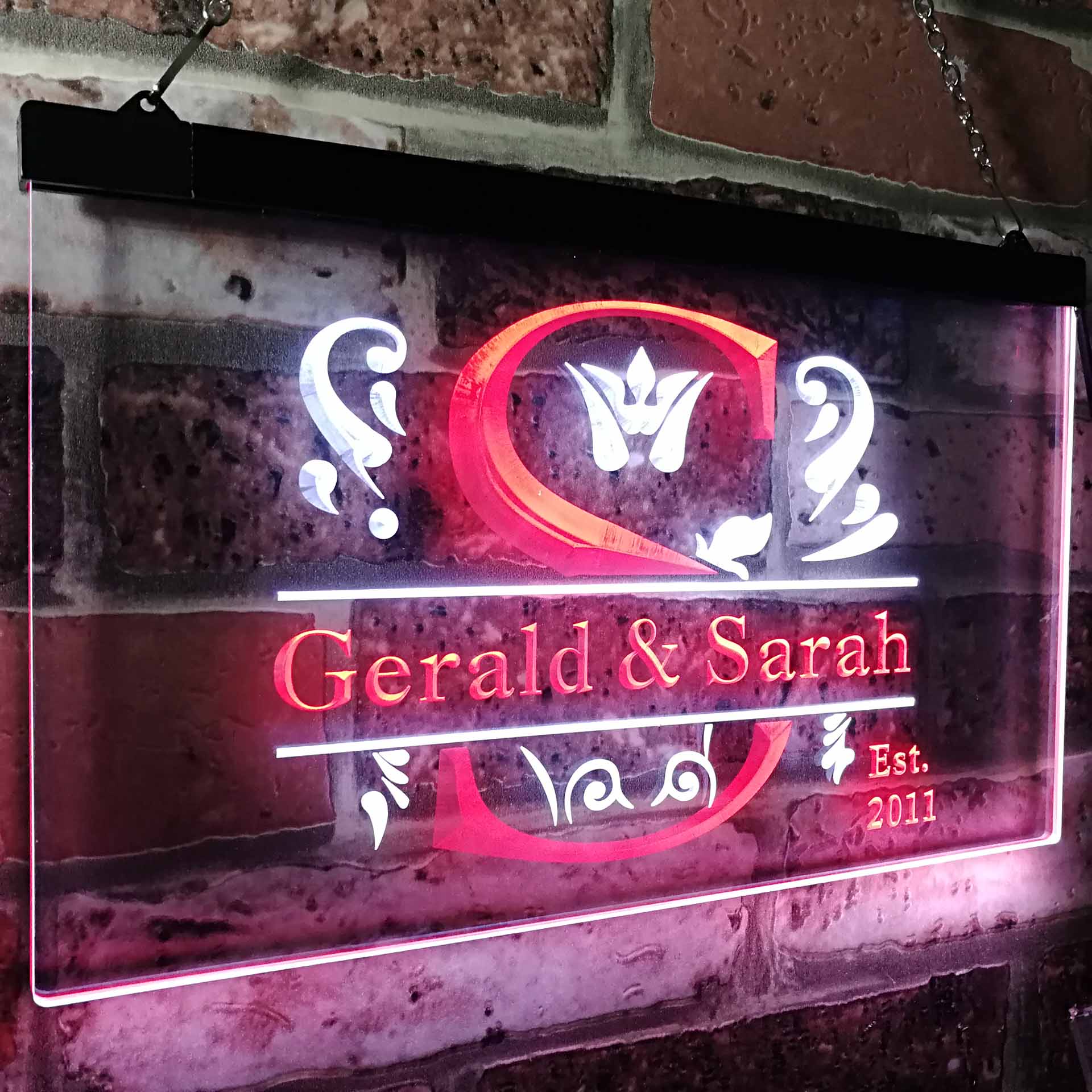 Personalized Couples Name Two Color LED Sign (Three Sizes) LED Signs - The Beer Lodge
