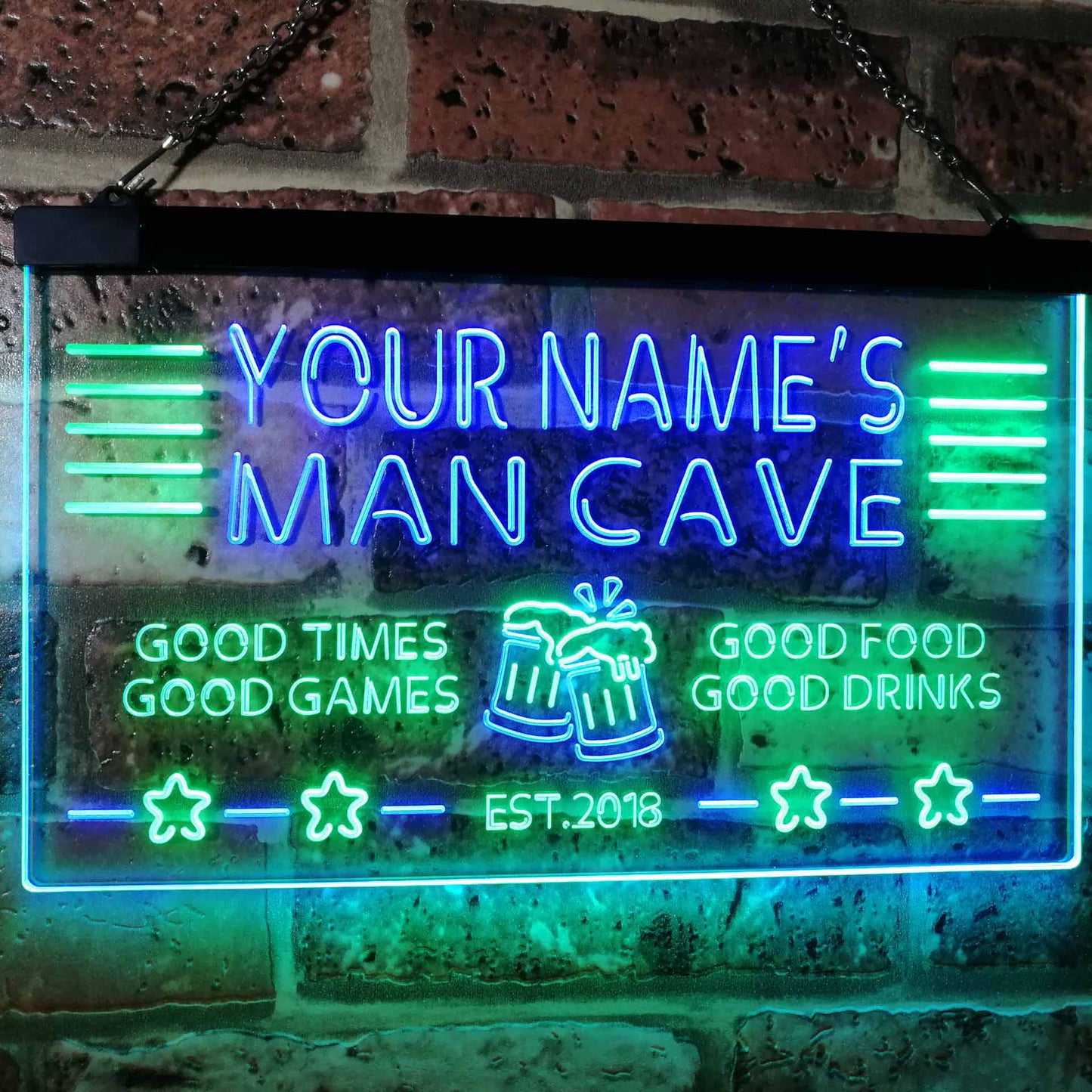Personalized Beer Mug Two Colors Man Cave LED Sign (Three Sizes) LED Signs - The Beer Lodge