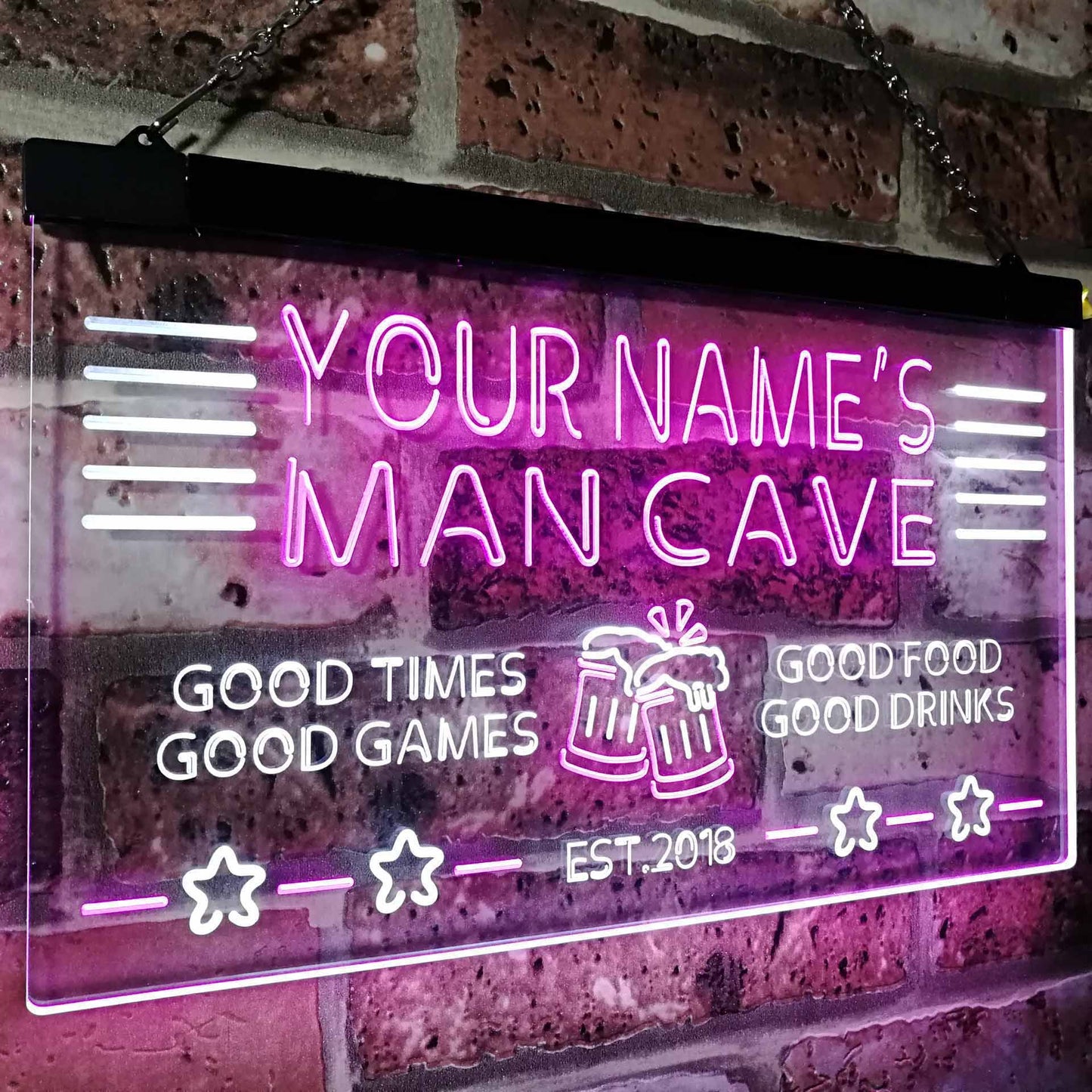 Personalized Beer Mug Two Colors Man Cave LED Sign (Three Sizes) LED Signs - The Beer Lodge